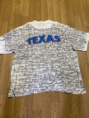 90's USA제 TEXAS T셔츠 텍사스 주 지도 프린트 T셔츠
