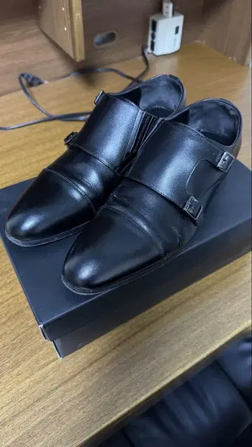 블랙 더블 스트랩 포멀 신발