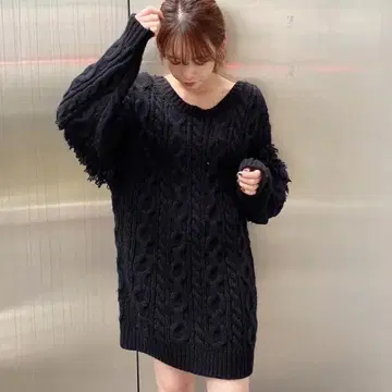 dazzlin 2way 프린지 가디건 튜닉