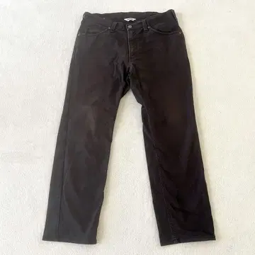wrangler 스트레이트 데님 청바지 가죽 패치 블랙 사이즈 L