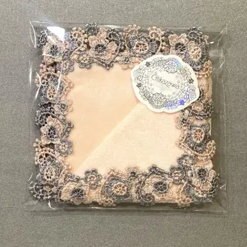 레어 미사용 새상품 긴자와 레이스 타월 손수건 손수건 포피 살몬 핑크