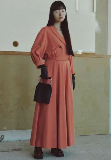 [ 새상품급 ] AMERI Vintage 스커트 셋업 오렌지 컬러