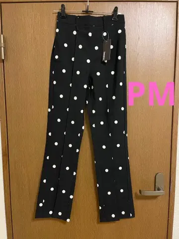 택 포함 미사용 새상품 도트 무늬 플레어 팬츠 도트 PM 사이즈