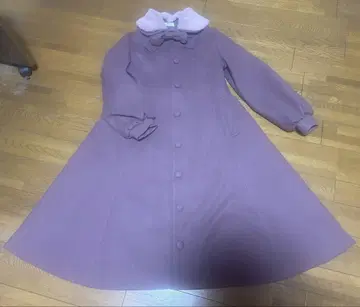 아오키 미사코 x 시마무라 퍼 옷깃 리본 포함 플레어 롱 코트