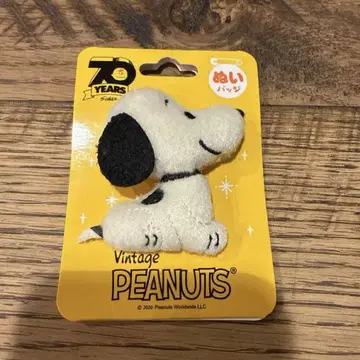 스누피 PEANUTS 봉제 배지 50년대 70주년 레어