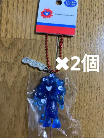 만박 미야쿠미야쿠 PVC 마스코트 체인 키링 글리터 2개