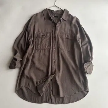 plage 플라주 glossy wash 셔츠 워크 셔츠 브라운