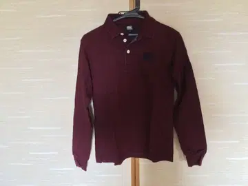 canterbury 버건디 긴팔 피케 셔츠