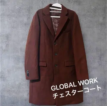 새상품급 GLOBAL WORK 체스터 코트 브라운 남성용 L 사이즈
