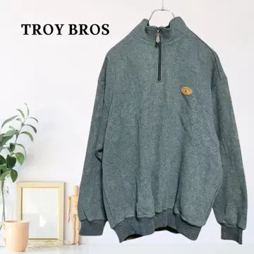 zB1133 [ XL ] TROY BROS 니트 하프 지퍼 벌키 리브
