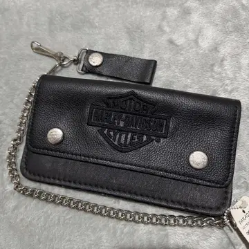 HARLEY DAVIDSON 가죽 바이커 지갑 USA 블랙
