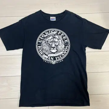 Hanes Heavyweight 블랙 T셔츠 라이온 프린트