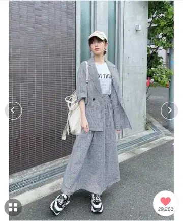 classicalelf 깅엄 체크 자켓 + 스커트 셋업