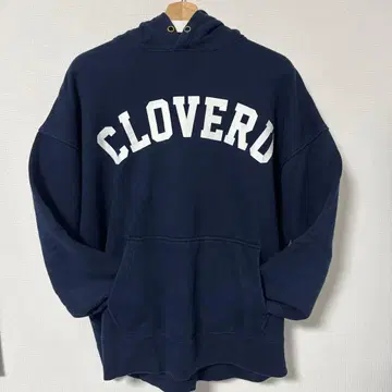 CLOVERU 후드 부착 후드티 네이비 클로벌
