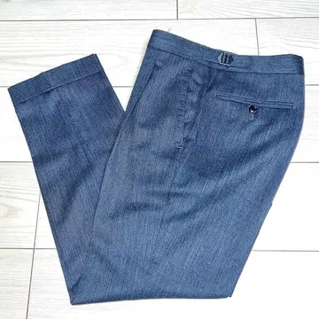그레이 슬랙스 울 100% 사이드 비죠