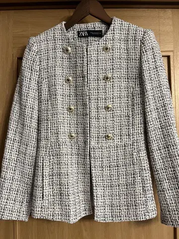 ZARA 트위드 더블 브레스트 자켓