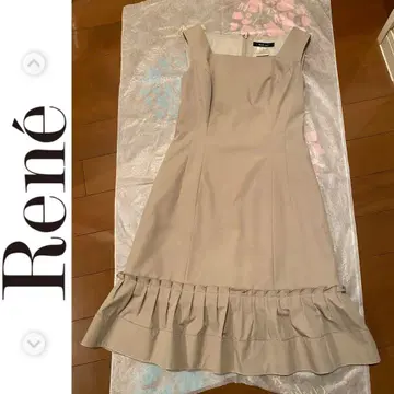 Rene 36 밑단 프릴 베이지 계열 원피스