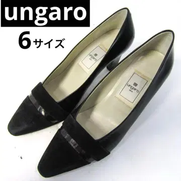 새상품급 웅가로 펌프스 스퀘어토 일본제 브랜드 신발 블랙