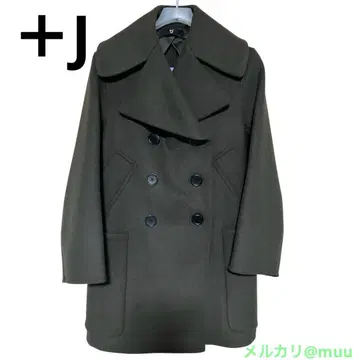 유니클로 +J 플러스제이 여성용 더블 페이스 피 코트 S