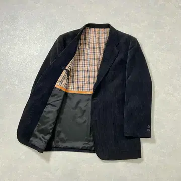 테일러드 자켓 코듀로이 안감 체크 무늬 블랙 차콜 그레이