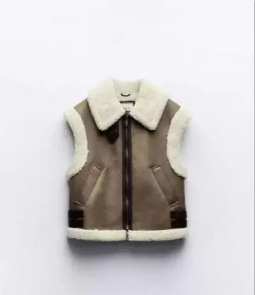 ZARA 브라운 무스탕 집업 베스트