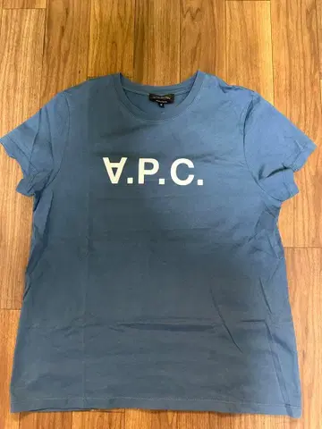 A.P.C. 로고 프린트 티셔츠 M 파랑