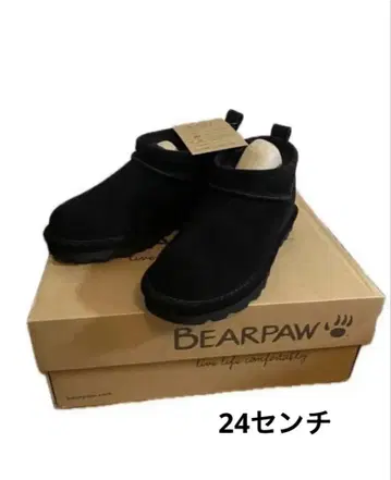 미사용 새상품 베어파우 통굽 숏부츠 어그 부츠 24cm 블랙