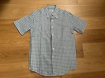 Lacoste 반팔 셔츠 스카이블루와 화이트 체크 남성용