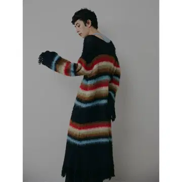 ameri vintage 보더 프린지 니트