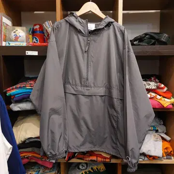 Champion 그레이 후드 부착 나일론 자켓 아시아 XL07J1005