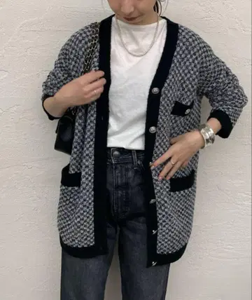 라운지 드레스 Loungedress 트위드 가디건