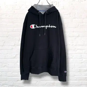 챔피온 후드 맨투맨 빅 로고 아메카지 블랙 2XL 빅 사이즈