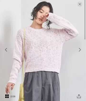 UNITED ARROWS 핑크 니트 스웨터 긴팔 2025년 봄 상품