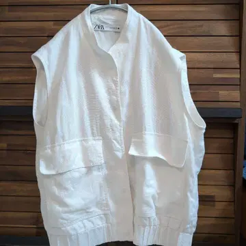 ZARA 자라 베스트 린넨 화이트 XS~S