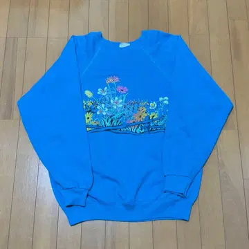 [레어] 90s Hanes 헤인즈 꽃무늬 래글런 맨투맨