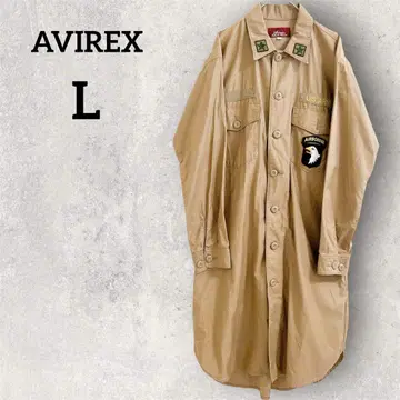 AVIREX (L) 셔츠 원피스 카키 밀리터리 U.S. ARMY
