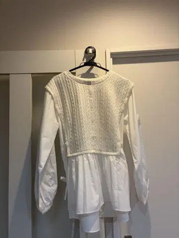 Ray BEAMS 케이블 자카드 절개 셔츠