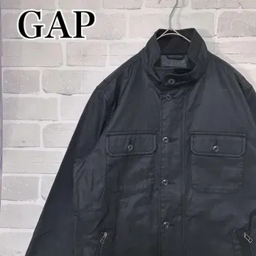 갭 나일론 자켓 면 코튼 안쪽 포켓 검정 블랙 심플