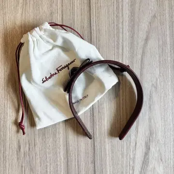 Salvatore Ferragamo 천연 가죽 머리띠 리본 빨간색
