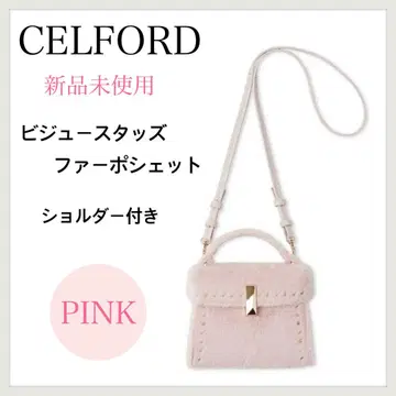 CELFORD 비쥬 스터드 퍼 미니백 숄더 포함 미사용 새상품