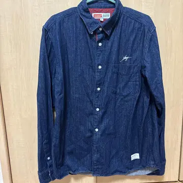 XLARGE 데님 셔츠 남성용 구제 의류