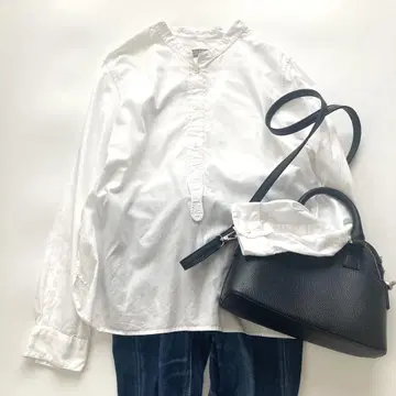 마가렛호웰 밴드 카라 긴팔 셔츠 풀오버 화이트 사이즈 L