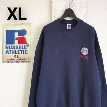 90s USA제 러셀 애슬레틱 맨투맨 네이비 로고 자수 XL