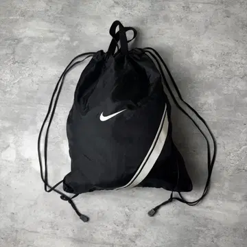 90s NIKE 나이키 센터 로고 드로우 스트링 백 냅색 블랙