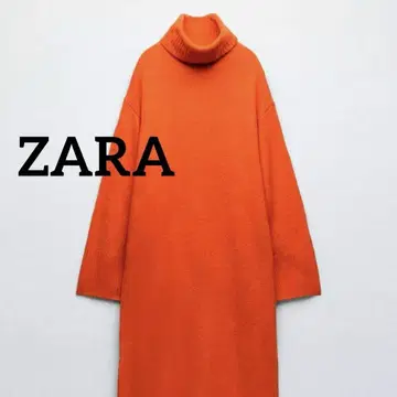 자라 ZARA 오버 사이즈 니트 원피스 S 롱 스웨터 오렌지