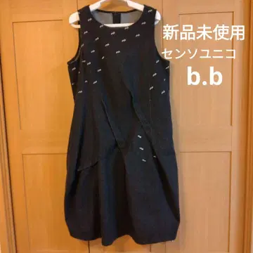 미사용 새상품 센소유니코 b.b 데님 오버롤 스커트 40