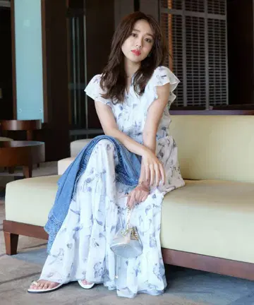S 사이즈 택 포함 미사용 새상품 아이비 프린트 원피스