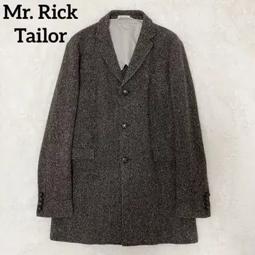 Mr. Rick Tailor 트위드 싸개 버튼 체스터 코트 50
