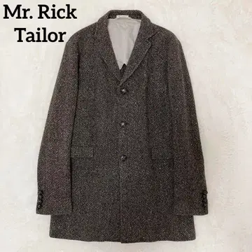 Mr. Rick Tailor 트위드 싸개 버튼 체스터 코트 50