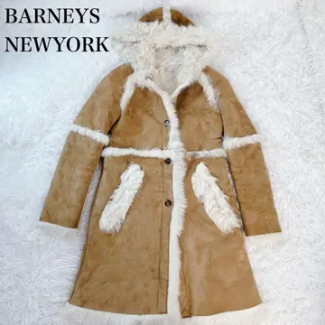 BARNEYS NEWYORK 무스탕 코트 후드 부착